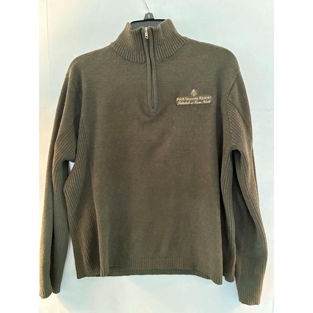 Cubavera Clothing Luxury Knits Mens Large 1/4 Zip Sweater Four Seasons Resort